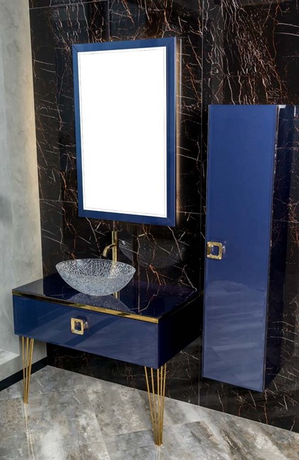 ARMADIART Столешница стекло 100см прямая Насыщенный синий - фото 109770
