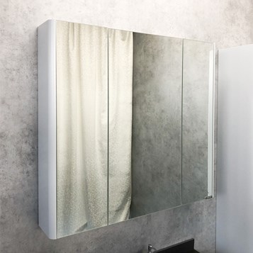 COMFORTY Зеркало-шкаф "Сорренто-90" светло-серый - фото 114555