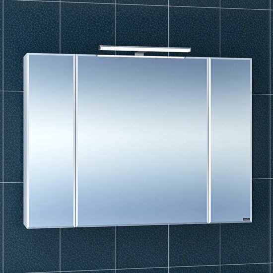 SANTA Зеркальный шкаф СаНта Стандарт 100 113013, цвет белый, с подсветкой - фото 116273