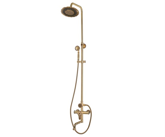 Bronze de Luxe Royal Комплект для ванной и душа двухручковый средний излив, лейка "Круг" (10121PF/1) - фото 136380