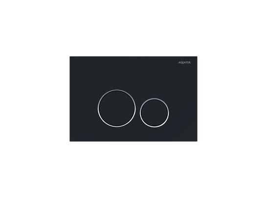 AQUATEK KDI-0000020 (005D) Панель смыва Черная матовая ободок хром (клавиши круглые) - фото 139539