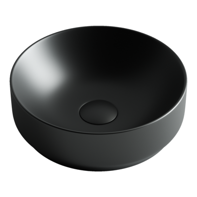 CERAMICA NOVA Умывальник чаша накладная круглая (цвет Чёрный Матовый) Element 355*355*125мм - фото 140351