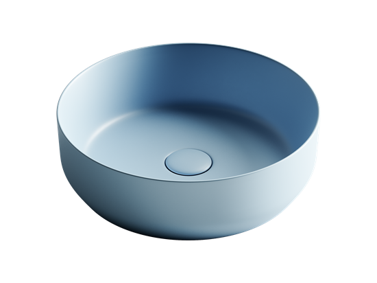 CERAMICA NOVA Умывальник чаша накладная круглая (цвет Голубой Матовый) Element 390*390*120мм - фото 140567