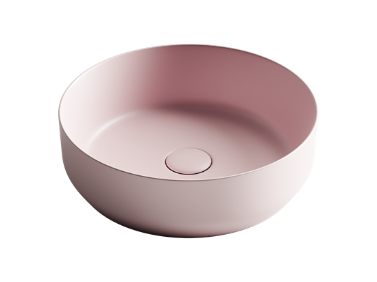 CERAMICA NOVA Умывальник чаша накладная круглая (цвет Розовый Матовый) Element 390*390*120мм - фото 140590