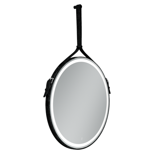 SANCOS Зеркало для ванной комнаты  Dames D650 с подсветкой , ремень из натуральной черной кожи, арт. DA650 - фото 141211