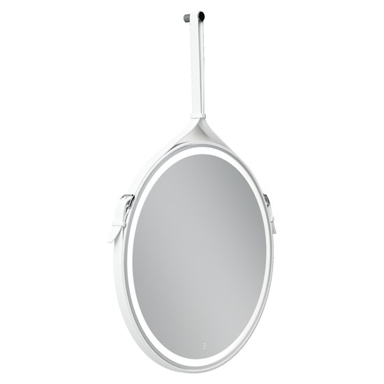 SANCOS Зеркало для ванной комнаты  Dames D650 с подсветкой , ремень из натуральной белой кожи, арт. DA650W - фото 141558