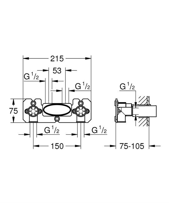 GROHE Скрытая часть Grohtherm SmartControl 26449000 GROHE-26449000 - фото 146783