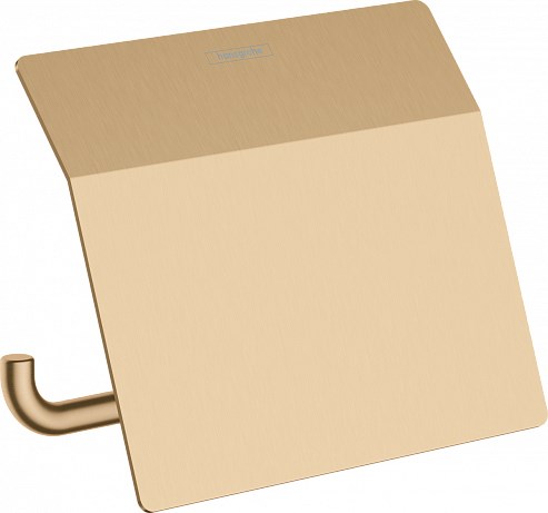 HANSGROHE Держатель туалетной бумаги с крышкой AddStoris Hansgrohe 41753140, шлифованная бронза - фото 148054