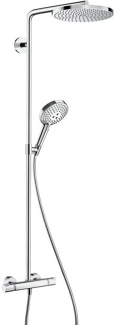 HANSGROHE Душевая система Hansgrohe Raindance Select S Showerpipe 240 1jet PowderRain с термостатом 27633000, хром - фото 148180