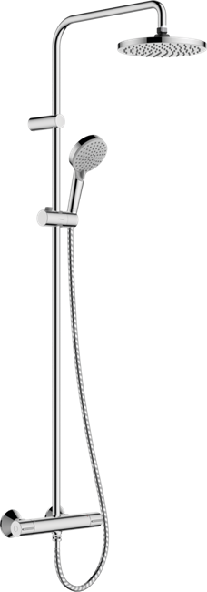 HANSGROHE Душевая система Showerpipe 200 1jet с термостатом Hansgrohe Vernis Blend 26276000, хром - фото 148223