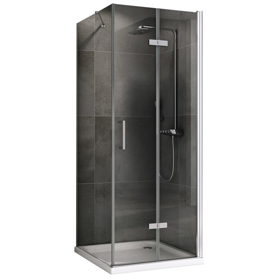 ABBER Душевой уголок  Zart AG08090P-S101, размер 90x100 см, двери складные, стекло 6 мм AG08090P-S101 - фото 153530