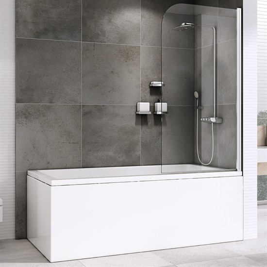 ABBER Шторка на ванну  Ewiges Wasser AG52080, размер 80 см, двери распашные, стекло 6 мм - фото 154607