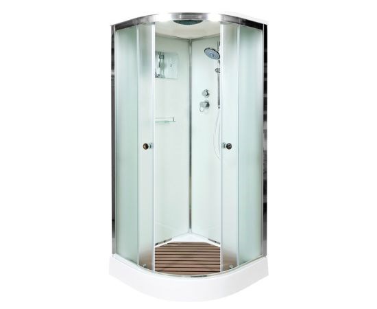 DETO Душевая кабина D08S, размер 80x80 см, профиль глянцевый хром, стекло матовое D08S - фото 158837