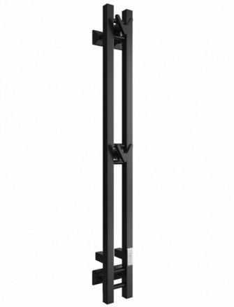 DVEEN Полотенцесушитель вертикальный X plaza neo 140/10 электрический К диммер квадрат, чёрный матовый - фото 172457