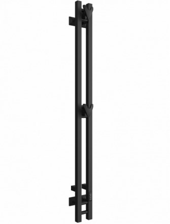DVEEN Полотенцесушитель вертикальный X plaza neo 160/10 электрический К диммер квадрат, чёрный матовый - фото 172461