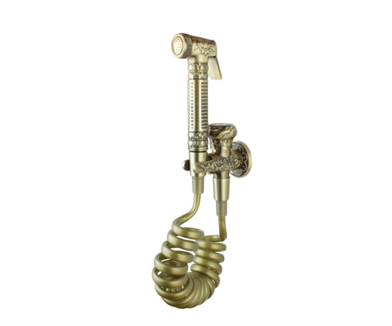 Bronze de Luxe 10235/1 Комплект гигиенического душа с вентилем (на одну воду)  пружинным шлангом ABS - фото 172957