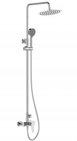 BELBAGNO Ancona Душевая стойка со смесителем для душа, верхним и ручным душем, хром ANCONA-DOCM-CRM - фото 179363