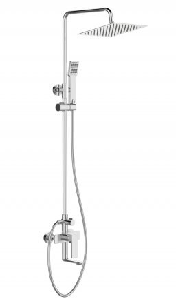 BELBAGNO Romano Душевая стойка со смесителем для ванны, верхним и ручным душем, хром ROMANO-VSCM-CRM - фото 179456