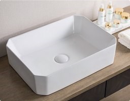 BELBAGNO Раковина керамическая накладная BB1386, прямоугольная, 505х365х135, цвет белый - фото 179986