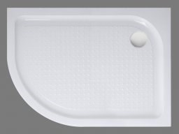 BELBAGNO Душевой поддон полукруглый-асимметричный, размер 120х80 см, высота 15 см, белый, левая версия - фото 180163