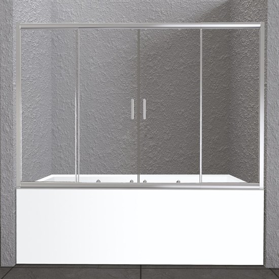 BELBAGNO Unique Шторка на ванну, размер 150 см, двери раздвижные, стекло 5 мм - фото 182904