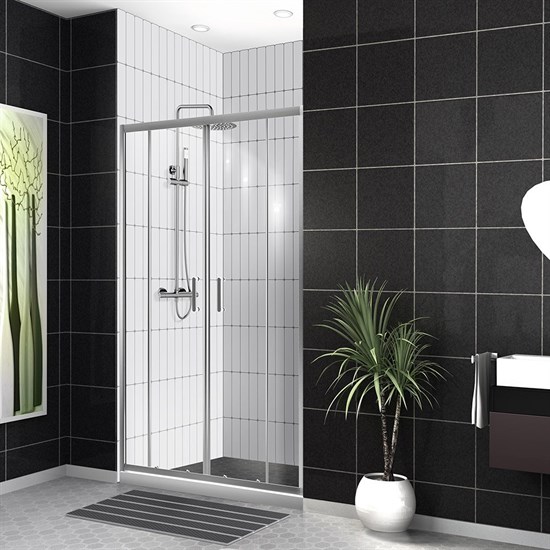 BELBAGNO Uno-195 Душевая дверь в нишу, размер 170 см, двери раздвижные, стекло 5 мм UNO-195-BF-2-170-C-Cr - фото 183298