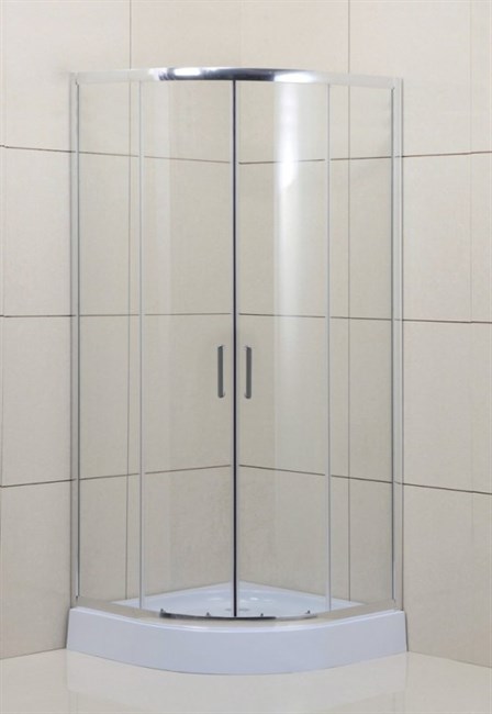 BELBAGNO Uno-195 Душевой уголок полукруглый, размер 80х80 см, двери раздвижные, стекло 5 мм - фото 183315