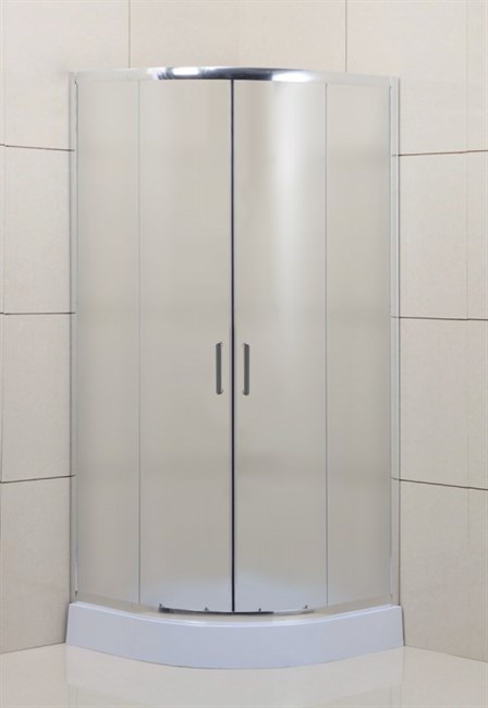 BELBAGNO Uno-195 Душевой уголок полукруглый, размер 90х90 см, двери раздвижные, стекло 5 мм UNO-195-R-2-90-P-Cr - фото 183330