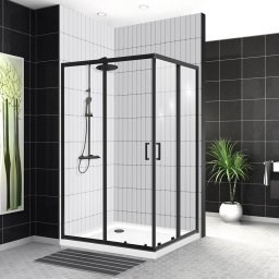 BELBAGNO Uno-195 Душевой уголок прямоугольный, размер 100х80 см, двери раздвижные, стекло 5 мм - фото 183341