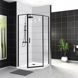 BELBAGNO Uno-195 Душевой уголок пятиугольный, размер 100х100 см, двери распашные, стекло 5 мм - фото 183348