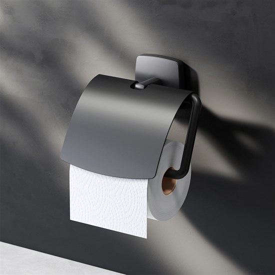AM.PM A90341422 Gem, Держатель для туалетной бумаги с крышкой, черный - фото 187479