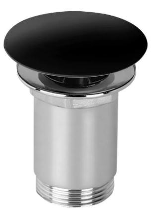 CEZARES Czr Донный клапан с с системой "Клик-клак" с переливом, цвет черный матовый - фото 190099