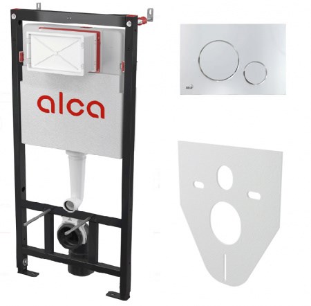 ALCA PLAST Set с инсталляцией, кнопкой хром - фото 191593
