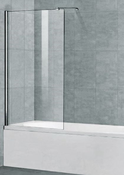 CEZARES Liberta Шторка на ванну, профиль - черный  / стекло - прозрачное, ширина 90 см, стекло 8 мм - фото 194956