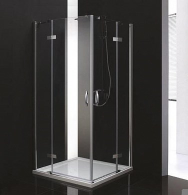 CEZARES Bergamo Душевой уголок квадратный двери распашные, профиль - хром / стекло - прозрачное, размер 100х100 см, стекло 6 мм - фото 195275