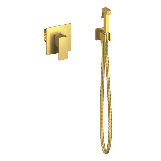 TIMO Selene Смеситель встроенный с гигиеническим душем (2089/17SM), цвет золото матовое - фото 195861