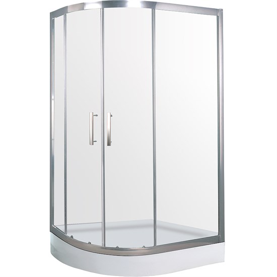 TIMO Tl Душевой уголок прямоугольная-ассиметричная, размер 80х120 см, профиль - хром / стекло - прозрачное, двери раздвижные - фото 199054