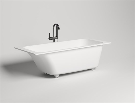SALINI Orlanda Встраиваемая ванна с прямоугольной чашей, регулируемые ножки, донный клапан "Up&Down" белый, сифон, интегрированный слив-перелив размер 170х80 см, белый - фото 202135