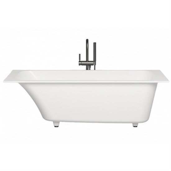 SALINI Orlanda Встраиваемая ванна с прямоугольной чашей, регулируемые ножки, донный клапан "Up&Down" белый, сифон, интегрированный слив-перелив размер 170х80 см, белый матовый - фото 202150