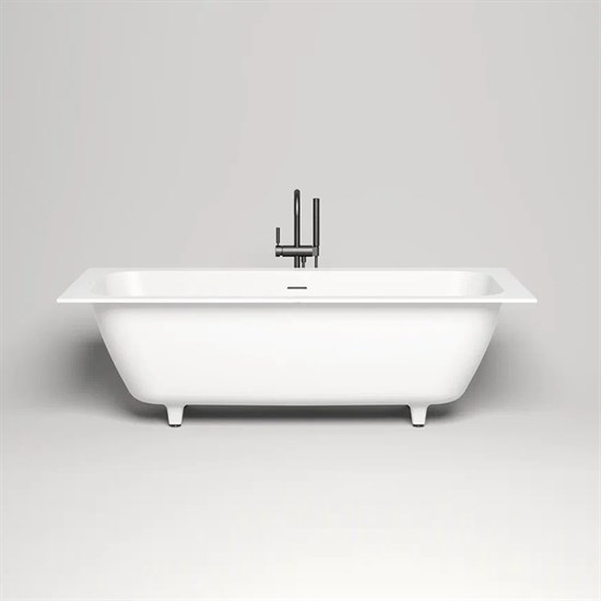 SALINI Orlanda Встраиваемая ванна с прямоугольной чашей, регулируемые ножки, донный клапан "Up&Down" белый, сифон, интегрированный слив-перелив размер 190х80 см, белый матовый - фото 202315
