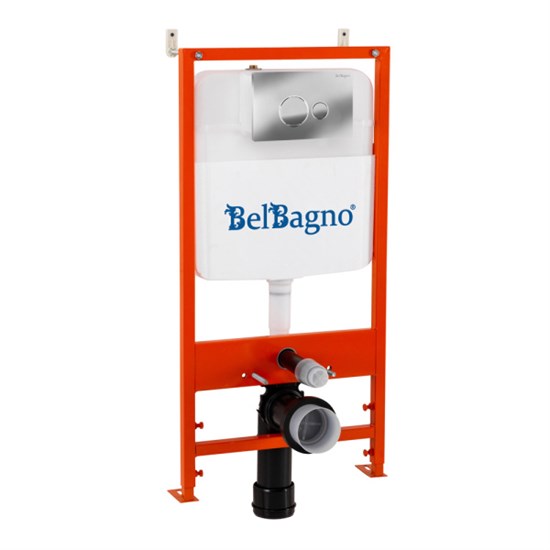 BELBAGNO Комплект 2 в 1 Система инсталляции для унитазов BelBagno BB026 с кнопкой смыва BB081CR - фото 207946