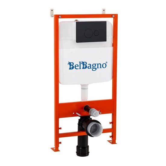 BELBAGNO Комплект 2 в 1 Система инсталляции для унитазов BelBagno BB026 с кнопкой смыва BB084NERO - фото 207950