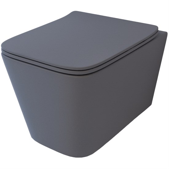 ESBANO Унитаз подвесной с сиденьем микролифт GARTEZ (Matt Grey). размер: 510x345x340. - фото 209262