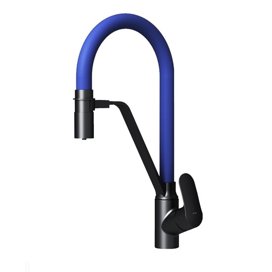 AM.PM Like Смеситель для кухни с каналом для питьевой воды и гибким изливом, черн., синий излив - фото 209377