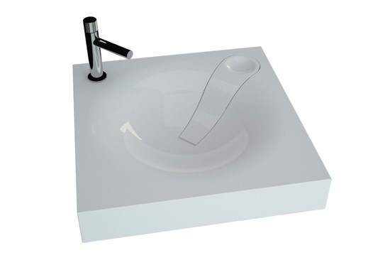 ANDREA Angy Раковина для ванной комнаты для установки над стиральной машинкой ширина 60 см, цвет белый - фото 215430