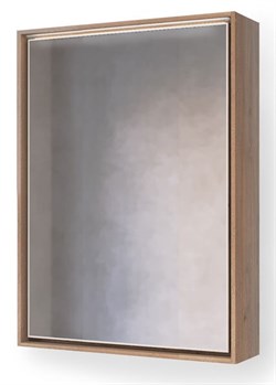 Зеркало-шкаф RAVAL Frame 75 Дуб трюфель с подсветкой, розеткой - фото 21694