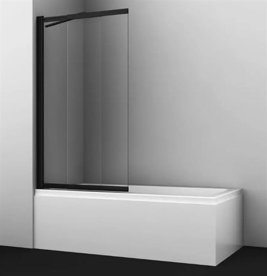 WASSERKRAFT Dill 61S Стеклянная шторка для ванны раздвижная ширина 80 см, Профиль - черный / Стекло - прозрачное - фото 218601