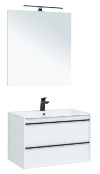 AQUANET Мебель для ванной подвесная Lino 80 белый матовый - фото 225162