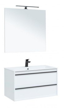 AQUANET Мебель для ванной подвесная Lino 90 белый матовый - фото 225179