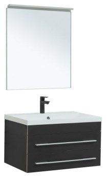 AQUANET Мебель для ванной подвесная Верона 75 New черный матовый - фото 226074